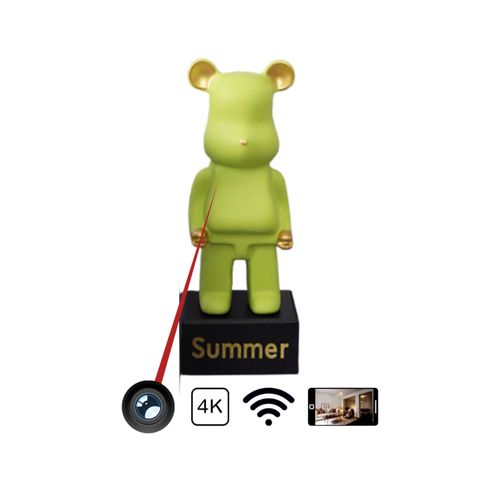 Statue Ours - Caméra 4k Wifi Grande taille avec accès aux images en direct depuis son téléphone