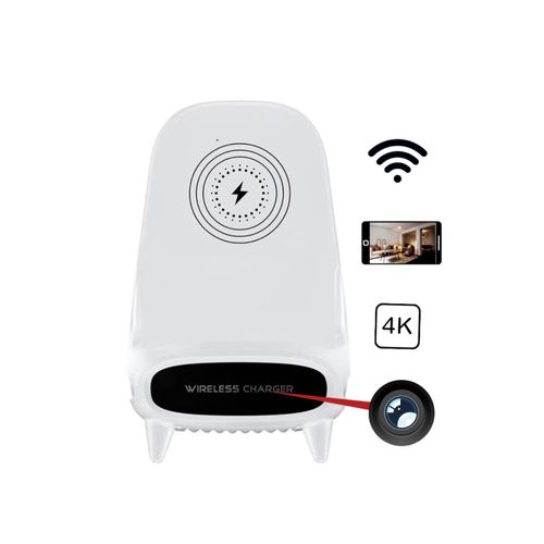 Station de Recharge sans fil - Caméra Ultra HD 4K WIFI avec accès des images en direct depuis son téléphone