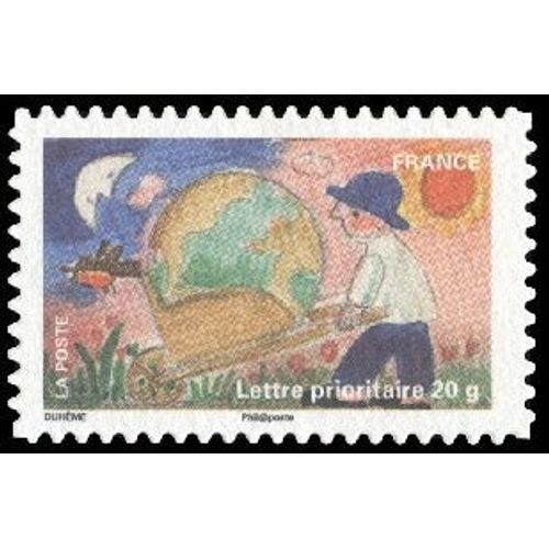 Timbre France 2011 Oblitéré - Le Timbre Fête La Terre - Jardinier Avec Sa Brouette - Yt Adhésif - N° 531