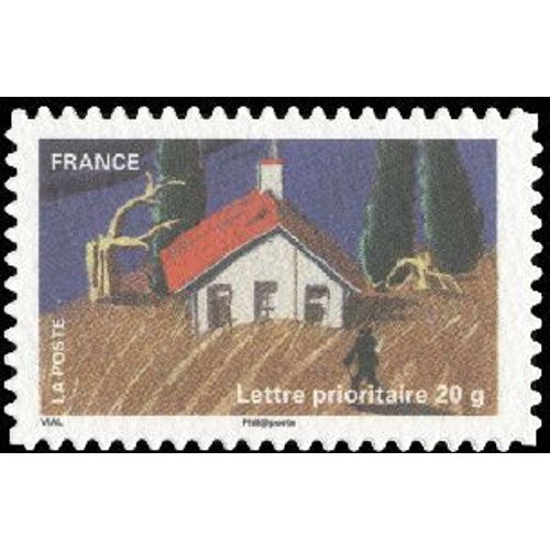 Timbre France 2011 Oblitéré - Le Timbre Fête La Terre - Maison Et Champ - Yt Adhésif - N° 536