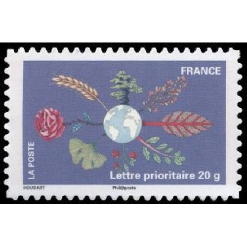 Timbre France 2011 Oblitéré - Le Timbre Fête La Terre - La Terre Entourée D'arbres, De Fleurs Et De Céréales - Yt Adhésif - N° 537