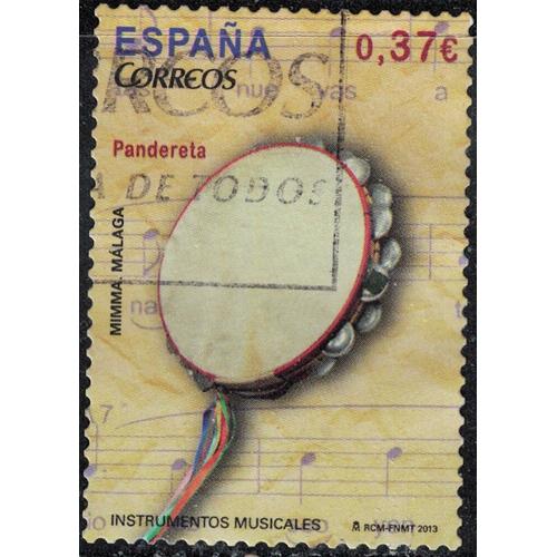 Espagne 2013 Oblitéré Used Instrument Musical Percussion Tambourin Pandereta Y&t Es 4468 Su