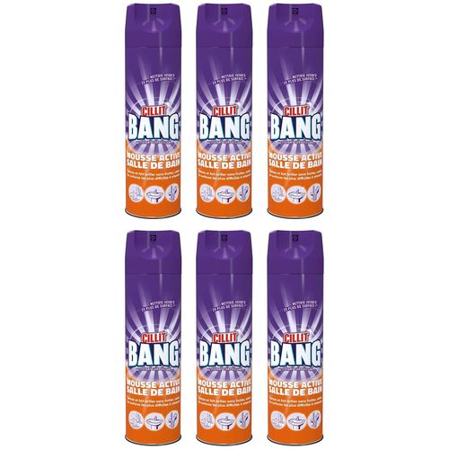 CILLIT BANG Lot de 6 Mousses Active Aérosol - 600 ml - Salle de Bain