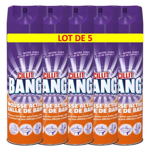 CILLIT BANG Lot de 5 Mousses Active Aérosol - 600 ml - Salle de Bain