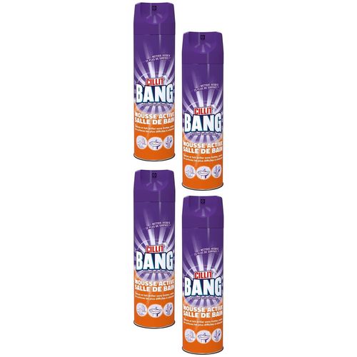 CILLIT BANG Lot de 4 Mousses Active Aérosol - 600 ml - Salle de Bain