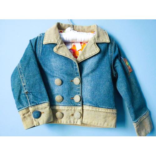 Veste Jean Fille Naf Naf 4 Ans Collection Hiver Bleu Tbe