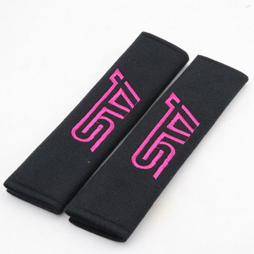 Housse De Ceinture De Sécurité En Coton Doux,2 Pièces,Coussinets De Harnais,Épaulettes Brodées Pour Sti Subaru Impreza Xt Wrx - Type Sti-Black