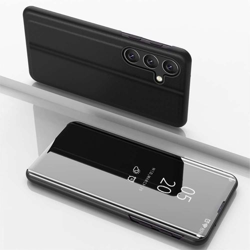 Housse Pour Samsung Galaxy A54 5g - Etui Coque Portefeuille Clear View + Verre Trempe - Noir
