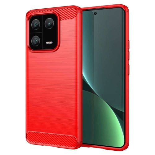 Coque Pour Xiaomi 13 Pro 5g - Housse Etui Silicone Gel Carbone + Verre Trempe - Rouge