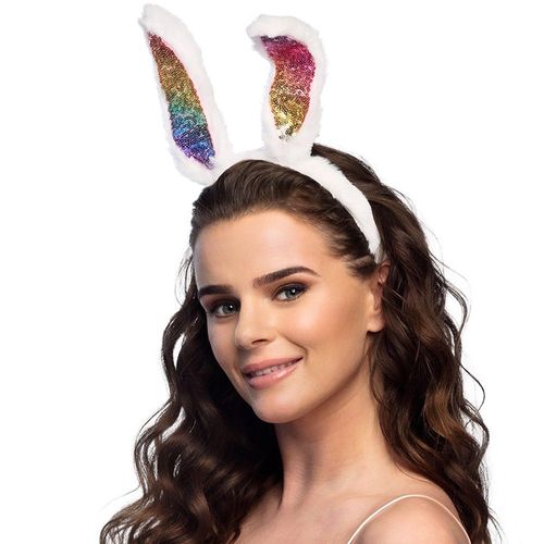 Serre-Tête Lapin Sequins Arc-En-Ciel