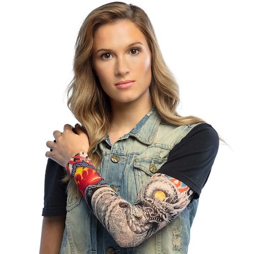 Manchon Tatouage Nylon Dragon Puissant Bras Adulte