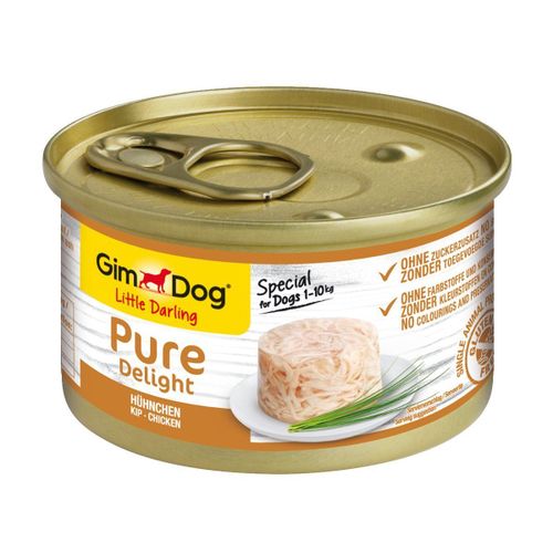 Gimdog Pure Delight Poulet - Snack Pour Chiens Riche En Protéines La Viande Tendre Dans Une Savoureuse Gelée - 12 Boîtes 12 85 G