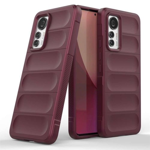 Coque Pour Xiaomi 12 Lite 5g - Housse Etui Silicone Gel Fine + Verre Trempe - Rouge Bordeaux