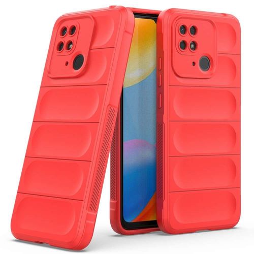 Coque Pour Xiaomi Redmi 10c / Poco C40 - Housse Etui Silicone Gel Fine + Verre Trempe - Rouge