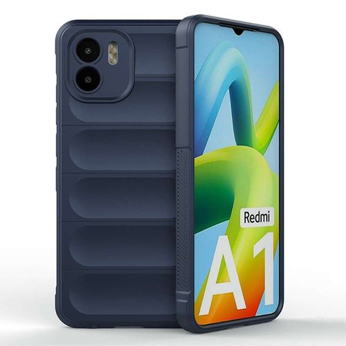 Coque Pour Xiaomi Redmi A1 / A1 Plus - Housse Etui Silicone Gel Fine + Verre Trempe - Bleu Fonce