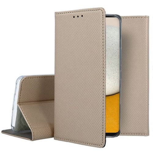 Housse Pour Samsung Galaxy A54 5g - Etui Coque Pochette Portefeuille + Verre Trempe - Or Magnet