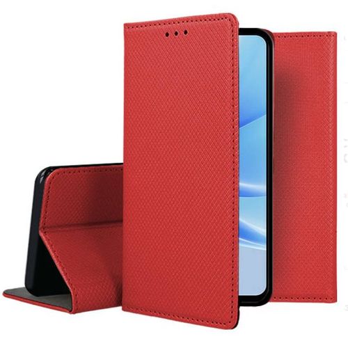 Housse Pour Oppo A17 - Etui Coque Pochette Portefeuille + Verre Trempe - Rouge Magnet