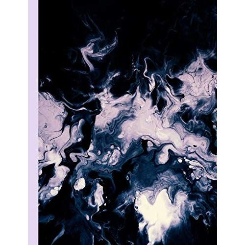 Composition Notebook Marble: With Dark Blues And Smokey Greys And College Ruled Pages