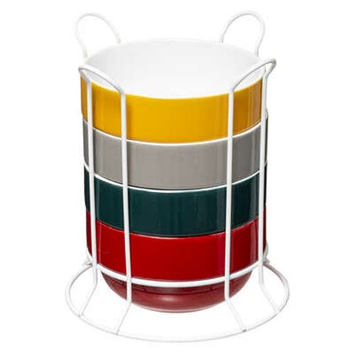 Lot 4 Bols Avec Rack "Colorama" 50cl Multicolore