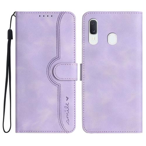 Coque Cuir Pour Samsung Galaxy A40,Etui En Cuir Pu Portefeuille Coque Avec Fente Carte,Antichoc Rabat Housse De Protection Pour Samsung Galaxy A40,Violet