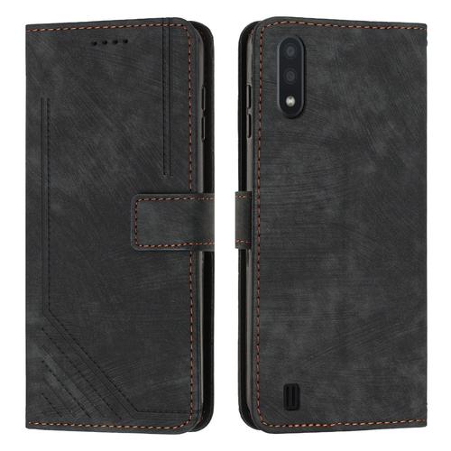 Coque Pour Samsung Galaxy A10/M10,Etui De Samsung Galaxy A10/M10 Premium En Cuir Pochette Protection,Étui Pour Samsung Galaxy A10/M10 Portefeuille Rabat Clapet Case,Noir