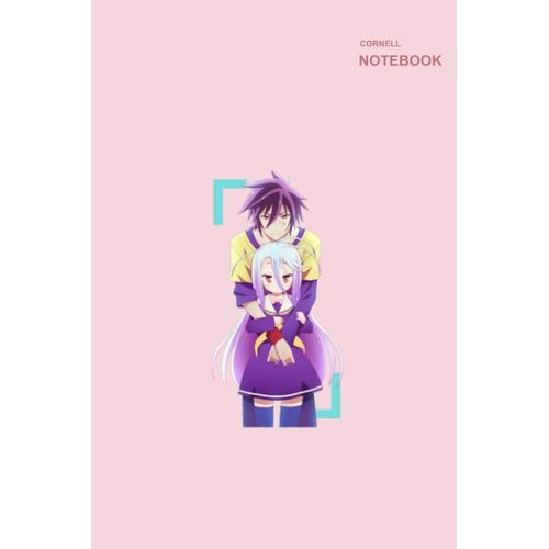 Notebook Cornell Notes: Cornell Notes, 110 Pages, 6" X 9", No Game No Life Zero Shiro & Sora Notebook Pink Cover.