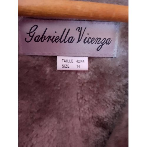 Manteau Hiver Fourrure Synthétique Imitation Cuir Beige Clair