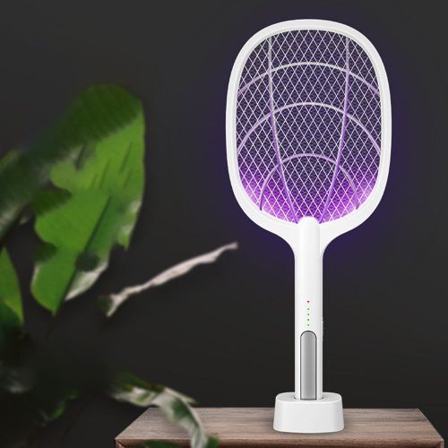 Raquette anti-moustiques électrique, 3000V, lumière UV, Rechargeable, 1200mAh
