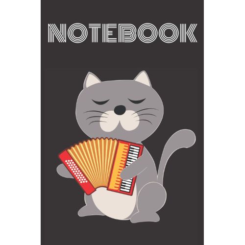 Notebook Cat Playing Accordion: Kitty Lovers Accordion Lovers