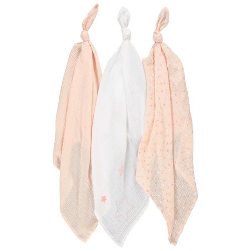 Lot De 3 Langes En Tétra Motif Étoiles - Rose Clair