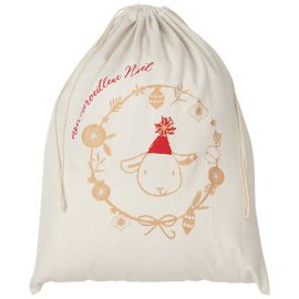 Pochon En Tissu Pour Cadeaux De Noël - Ecru