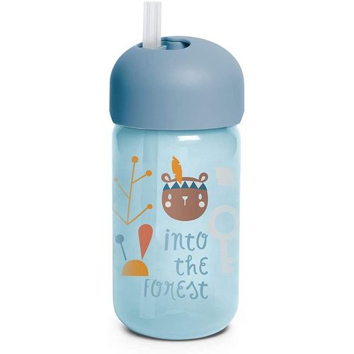 Tasse À Paille 18+ Mois 340 Ml - Forêt Bleu - Bleu