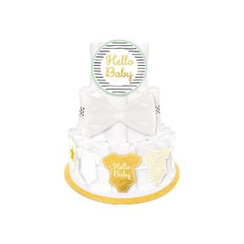 Support Décoratif Gâteau De Couches Hello Baby - Multicolore