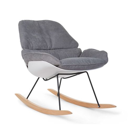 Fauteuil Rocking Chair Gris/Blanc - Gris/Blanc