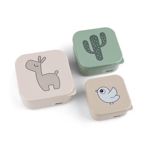 Lot De 3 Boites À Goûter Deer Friends Lalee Sable Mixte - Done By Deer