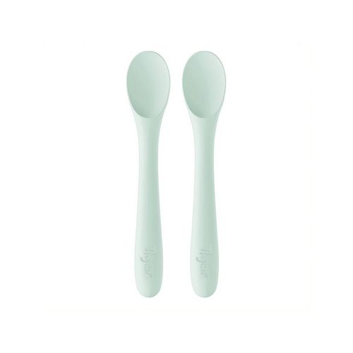 Lot De 2 Cuillères En Silicone 4m+ - Vert D'Eau