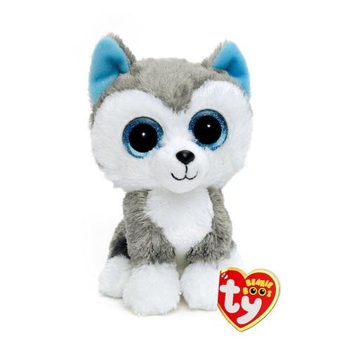 Peluche Beanie Boo'S 15 Cm Slush Le Chien - Gris