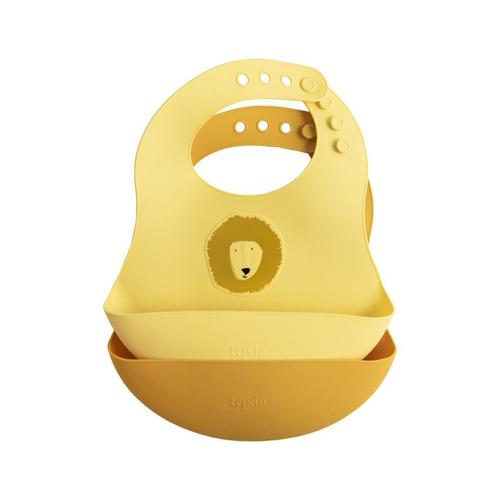 Lot De 2 Bavoirs En Silicone - Mr Lion - Jaune