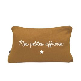 Trousse De Toilette En Lin "Mes Petites Affaires" Terracotta - Terracotta