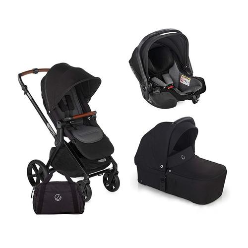 Poussette Trio Muum 4 + Nacelle Sweet + Coque Koos I-Size Cold Black - Noir