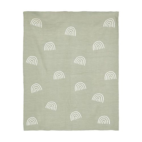 Couverture En Tricot Jacquard Arcs-En-Ciel 100 X 50 Cm Vert - Vert