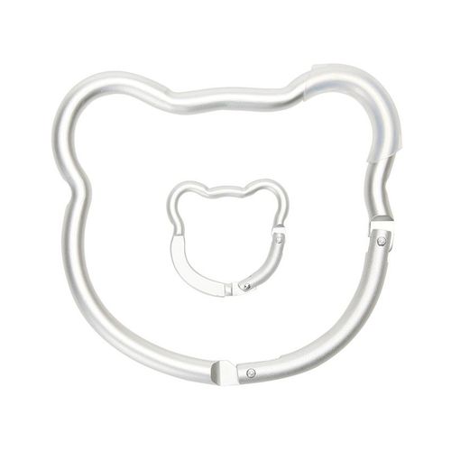 Lot De 2 Mousquetons Pour Poussette Ours Gris - Argenté