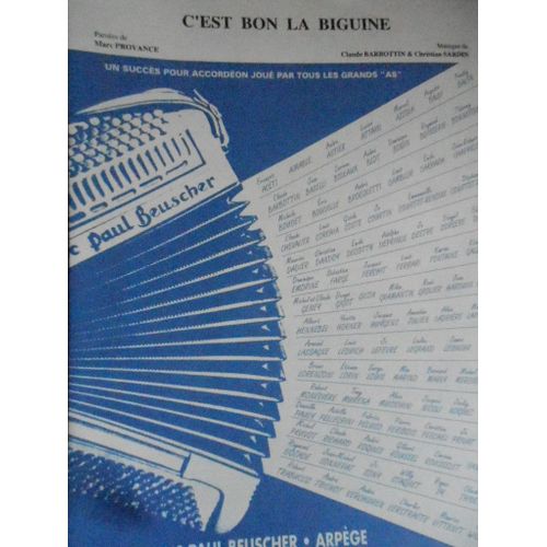 C'est Bon La Biguine . Accordéon Chant . Provance Barbottin. Edition Paul Beuscher