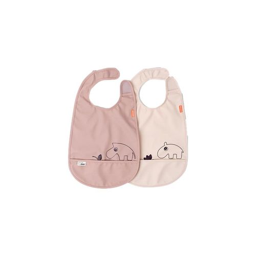Lot De 2 Bavoirs Velcro Deer Friends Rose - Done By Deer