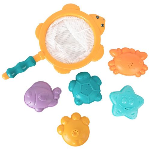 Jouet De Bain 5 Moules Animaux Et Filet - Multicolore