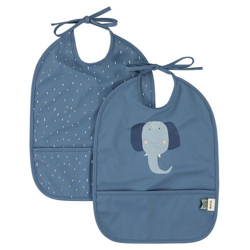 Lot De 2 Bavoirs Imperméable Mrs Elephant - Bleu