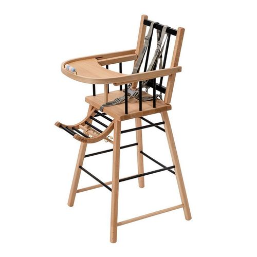 Chaise Haute En Bois André Hybride Noir - Combelle