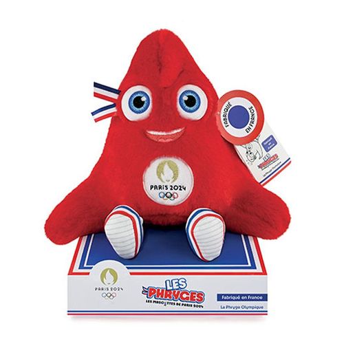 Peluche Mascotte Jeux Olympiques Paris 2024 Fabriquée En France 30 Cm - Rouge