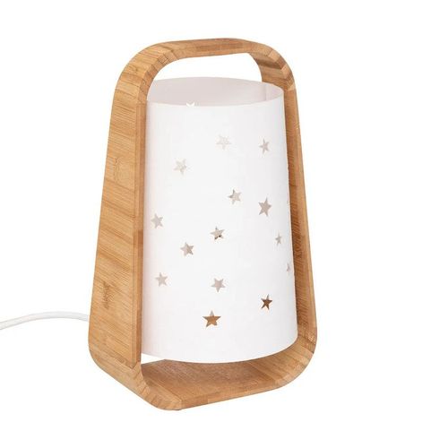 Lampe De Chevet En Bambou Étoiles - Blanc