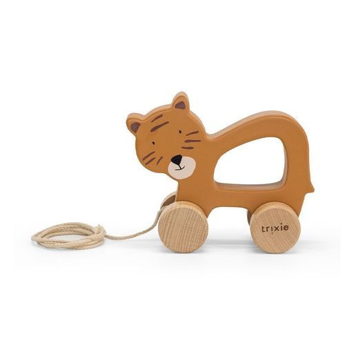 Jouet À Tirer Mr. Tiger En Bois - Orange